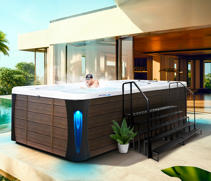 Calspas hot tub being used in a family setting - Lyon